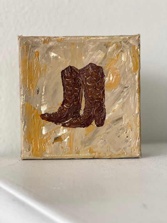 Cowboy Boots Oil Painting